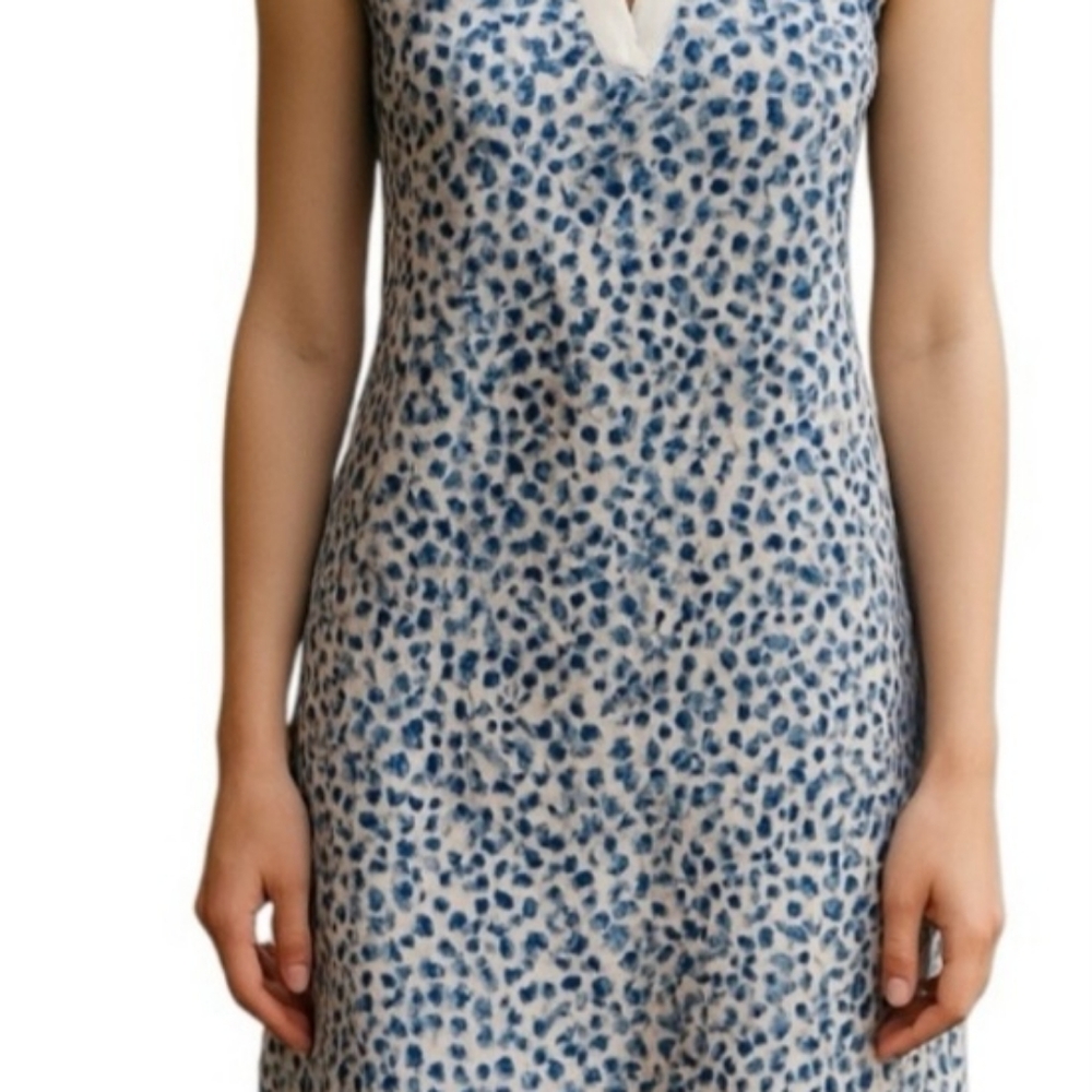 TOMMY BAHAMA Island Zone Blue and White Just Above The Knee Dress